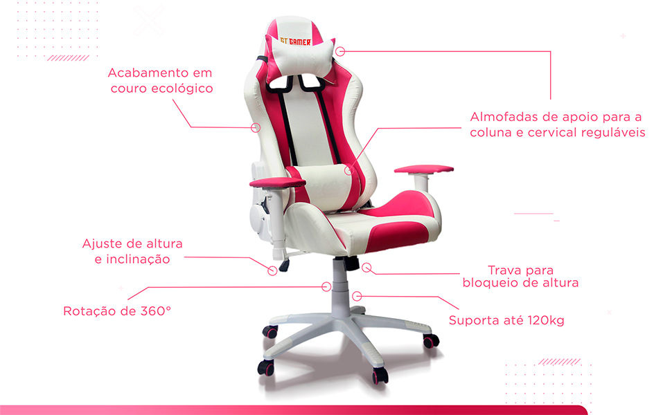 Cadeira Gamer GT Pink